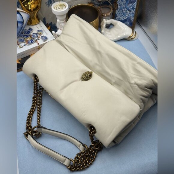 🆕 KURT GEIGER LONDON 🧿 NWT XXL Kew Leather Bag, Off White Leather - Picture 9 of 16